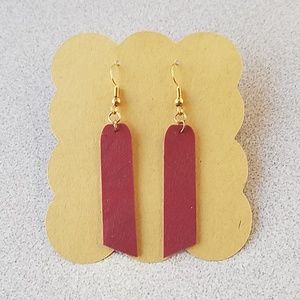Faux leather red bars